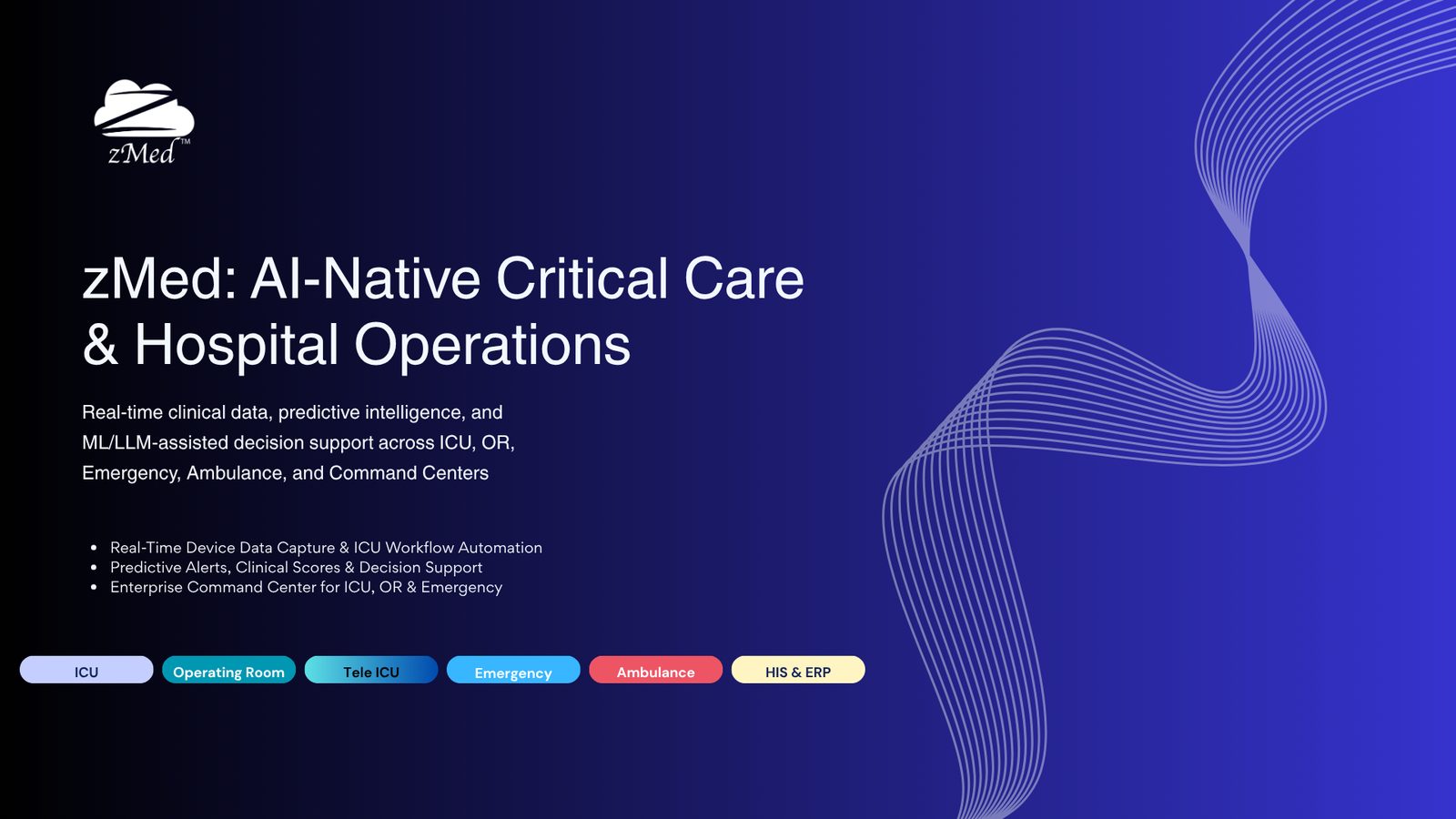 zMed critical-care platform — slide 1